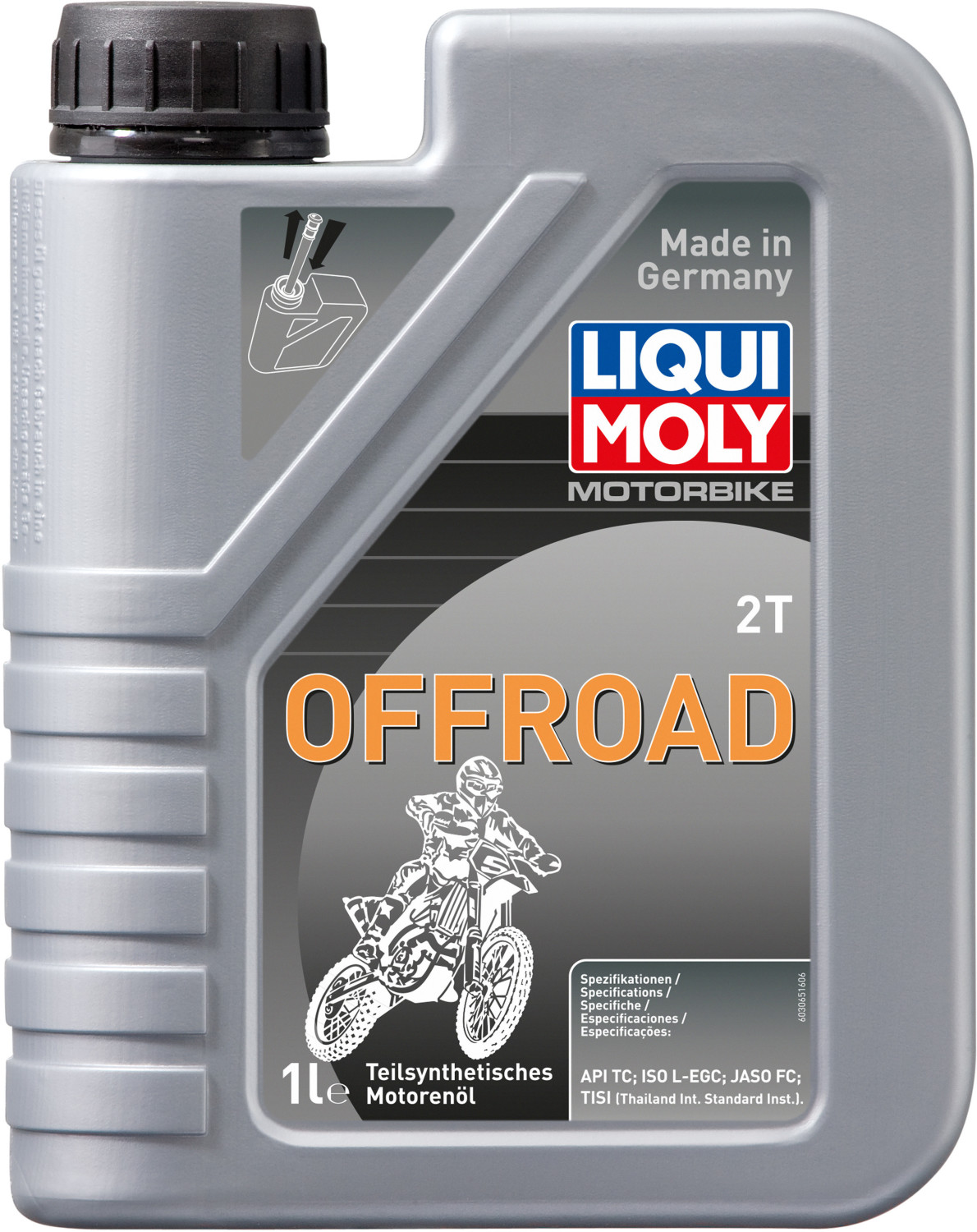 Liqui Moly Semi-Synthetic 2T Off-Road Motor Oil Bottle 1L For Motorcycle