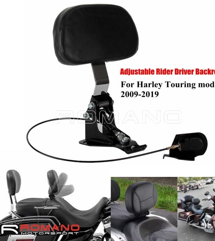 Motorcycle Driver Rider Backrest Pad For Harley Touring FLHTC FLHRC FLHX FLHXSE