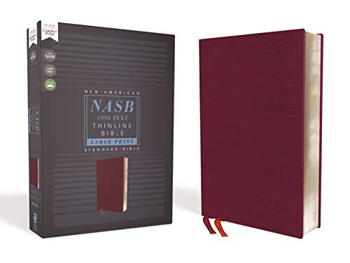 NASB, Thinline Bible, Large Print, Bonded Leather, Burgundy, ... - 9780310451006