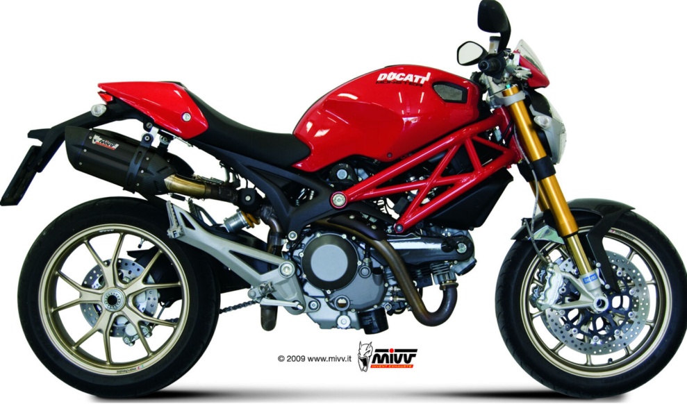 doppelt Auspuff DUCATI MONSTER 796 2014 MIVV Suono Schwarz