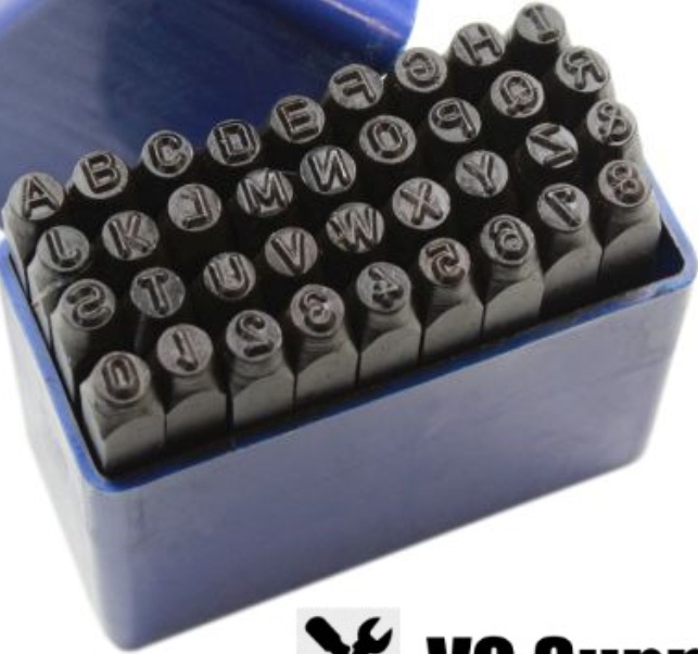 US PRO 36pc 4mm Large Letter And Number Punch / Metal Stamp Security Set 2049
