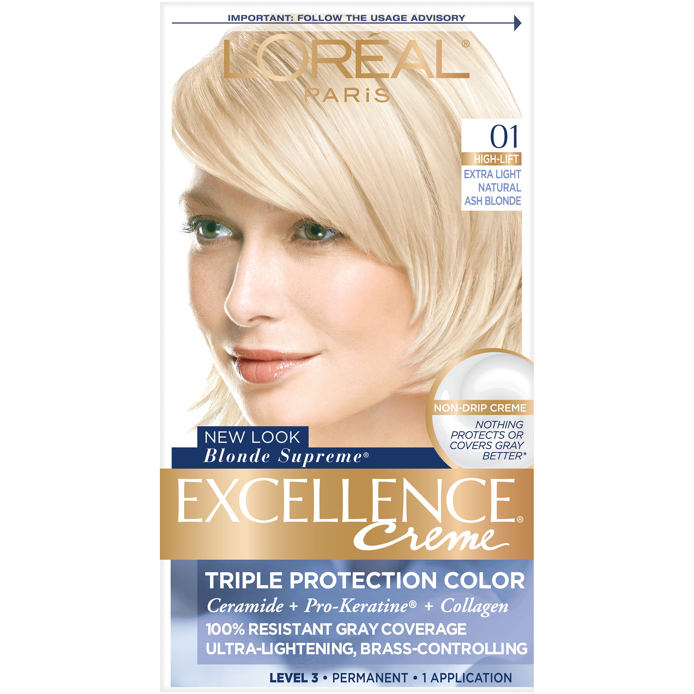 L'Oréal Paris Excellence Creme 6.1 Dark Ash Blonde Hair Color 3-Pack