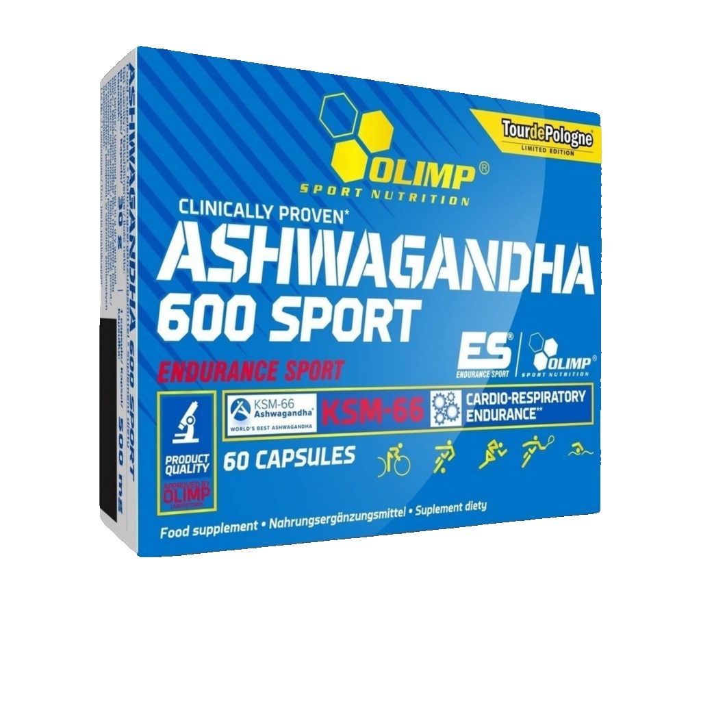 OLIMP ASHWAGANDHA 600 SPORT 60CAPS KSM-66 STRESS RELIEF ENERGY + ENDURANCE