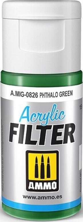 Ammo MIG 0826 - Acrylic Filter Phthalo Green - New