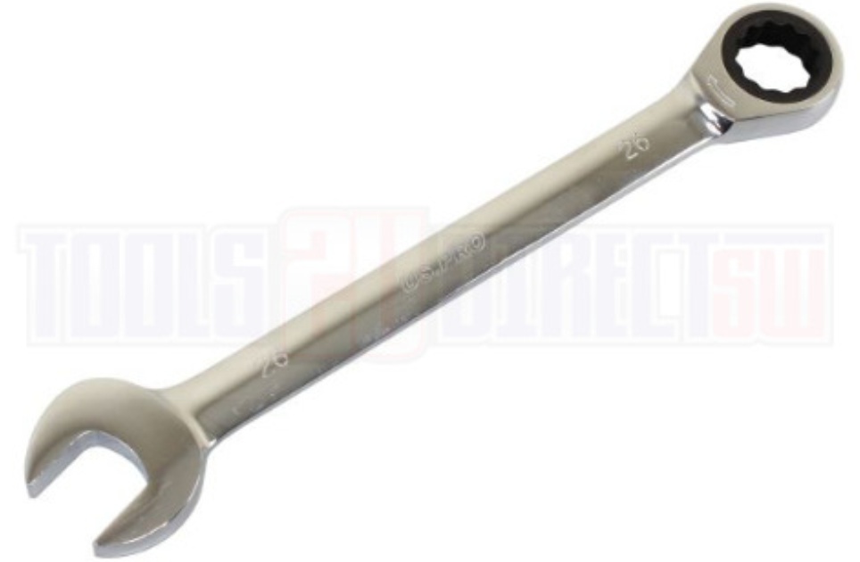 US PRO Tools 26mm Ratchet Spanner Wrench 72 Teeth Open & Ring End Wrench 3587