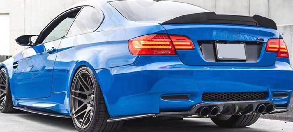 Carbon Look For BMW E92 E93 M3 2008-2013 Rear Bumper Lip Diffuser Quad Exhaust