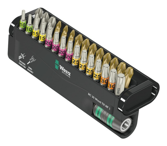 WERA BIT CHECK 30 WOOD 30 PIECE SCREWDRIVER BIT SET, TX, PZ, & PH - 05057436001