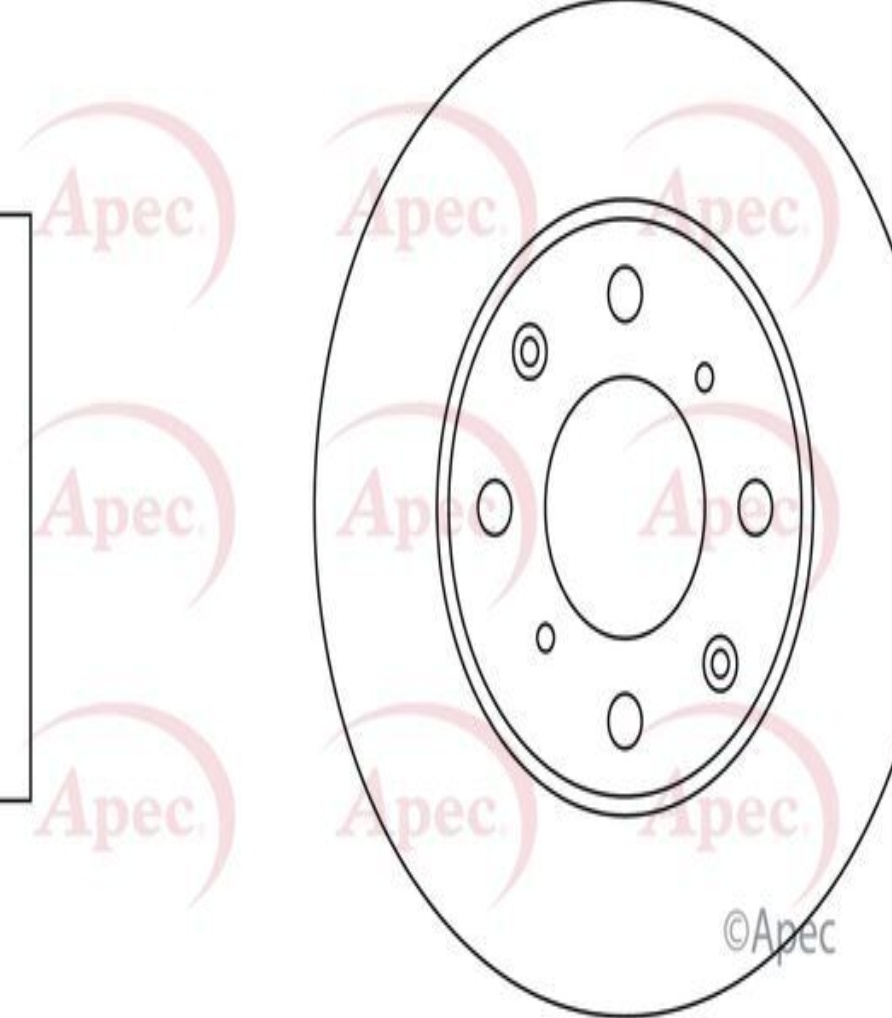Braking System Brake Disc APEC DSK240 Front Vented Fits Honda Civic Domani