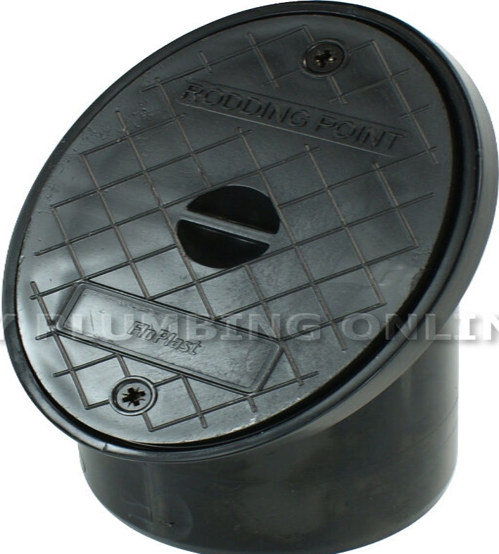 FloPlast 110mm Underground Oval Rodding Point Black D881