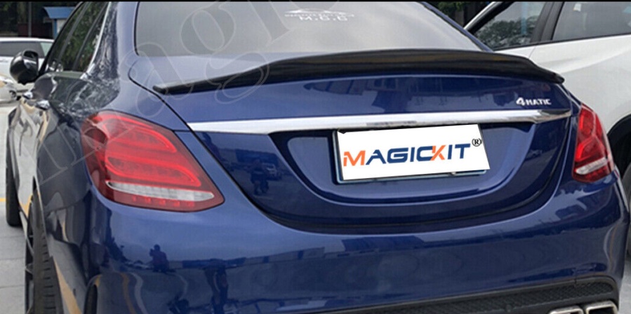 FOR MERCEDES C CLASS W205 SALOON 4D PSM REAR TRUNK BOOT LID SPOILER GLOSS BLACK