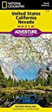 US, California and Nevada Map National Geographic Adventure Map