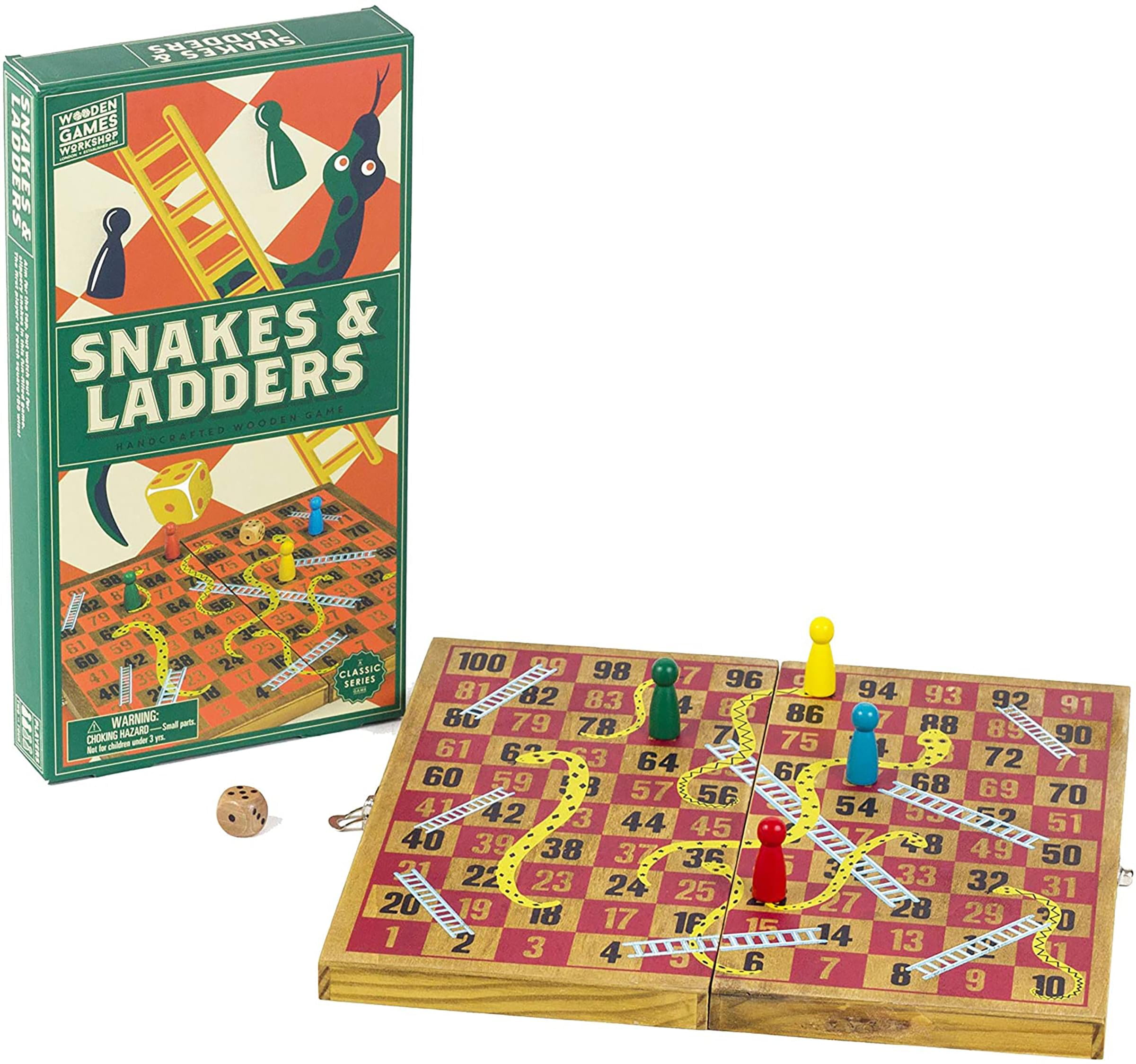 Snakes and Ladders Wooden Game