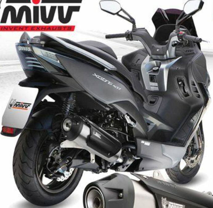 Mivv Approved Complete Exhaust Urban Inox kat for KYMCO XCITING 400I 2013 > 2016