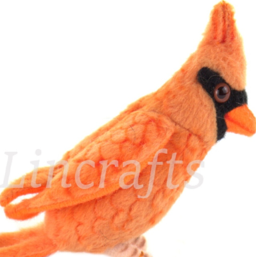 Hansa Orange Cardinal 5518 Plush Soft Toy Sold by Lincrafts UK Established 1993