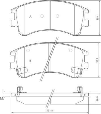 Original A.B.S. Brake Pad Set Disc Brake 37381 For Mazda