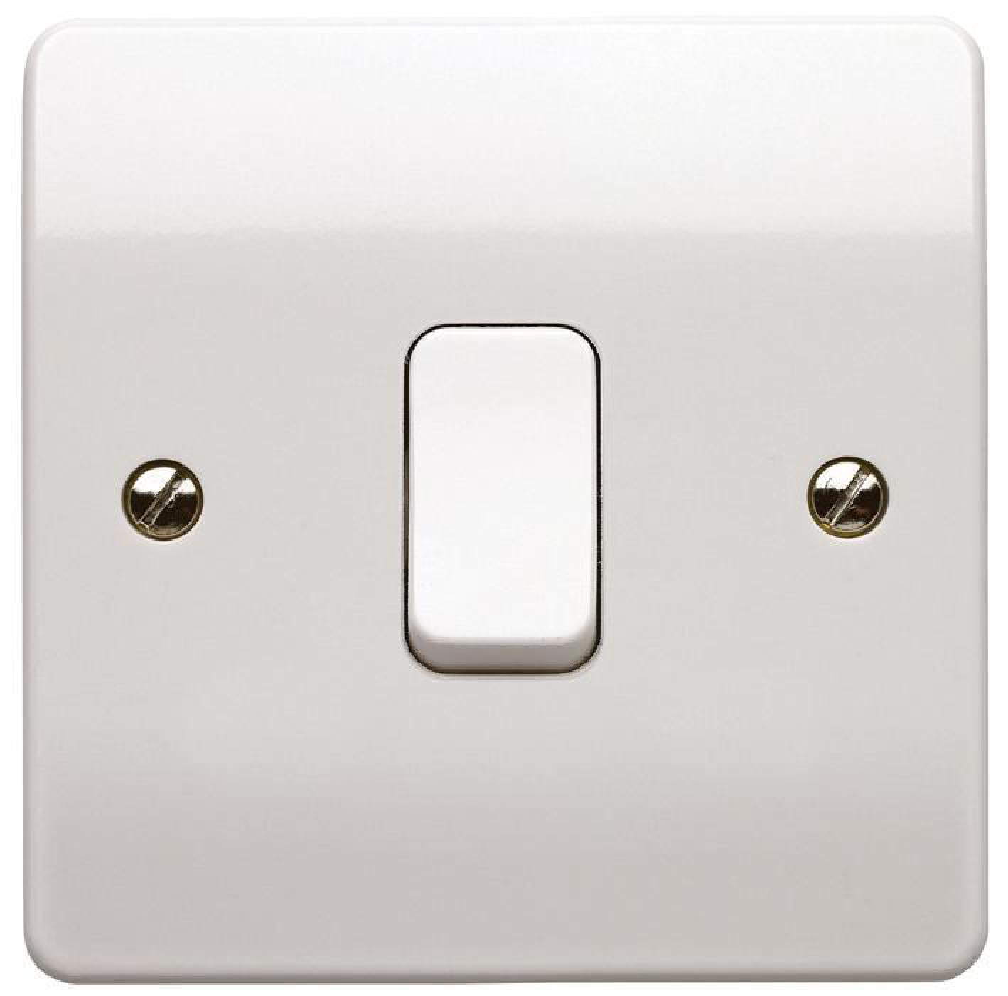 MK Electric K4871WHI Single Light Switch 1 Gang 2 Way 10 Amp Logic Plus