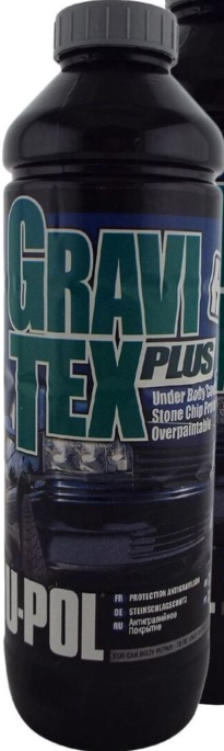 U-Pol GRAVITEX Stone Chip Overpaintable Protection Grey 1 Ltr x 6 + Air Gun Upol