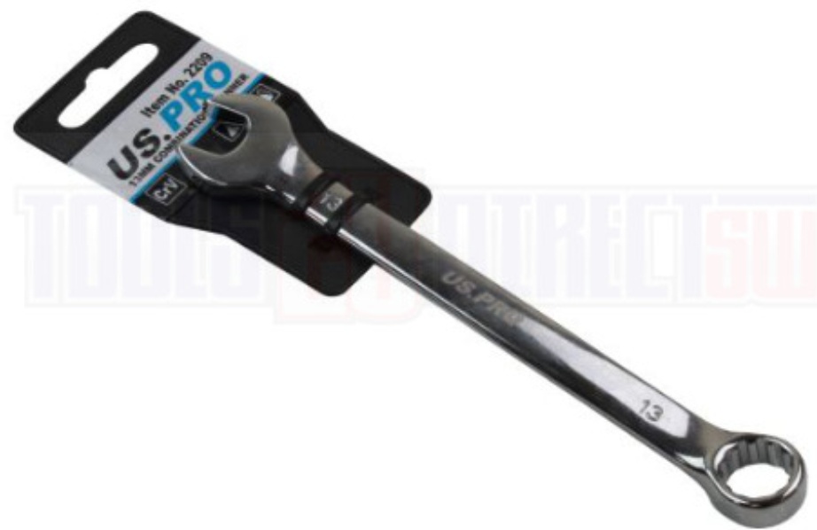 US PRO Tools 13mm Combination Spanner Polished Chrome Vanadium 2209