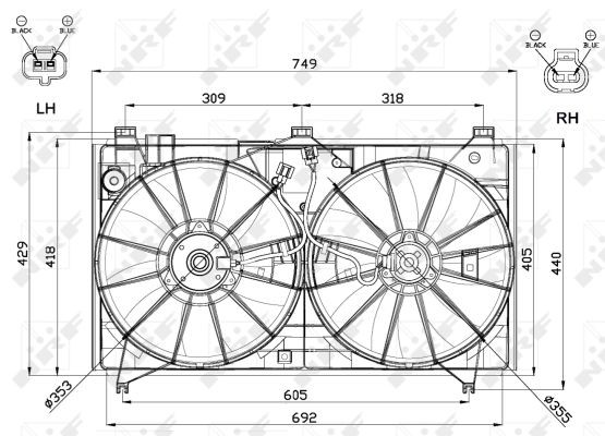 FAN ENGINE COOLING 47566 FOR 2GR-FSE 3.5L 3GR-FE 3.0L 3GR-FSE 3.0L 6cyl 4.3L