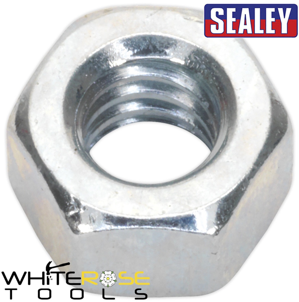 Sealey SN6 Zinc Plated Steel Nut M6, DIN 934 - Pack of 100