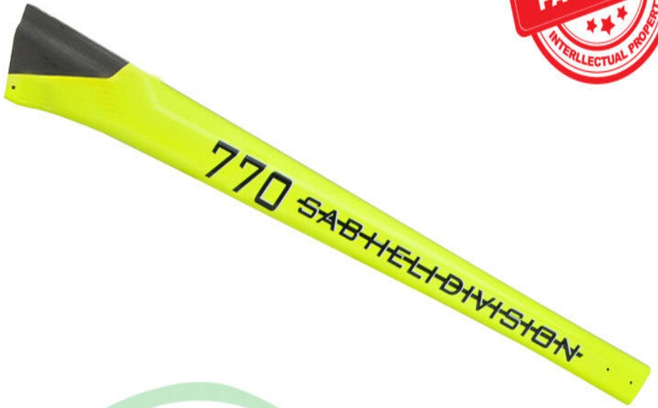 Carbon Fibre Tail Boom Yellow - Goblin 770 Competition : H0380-S