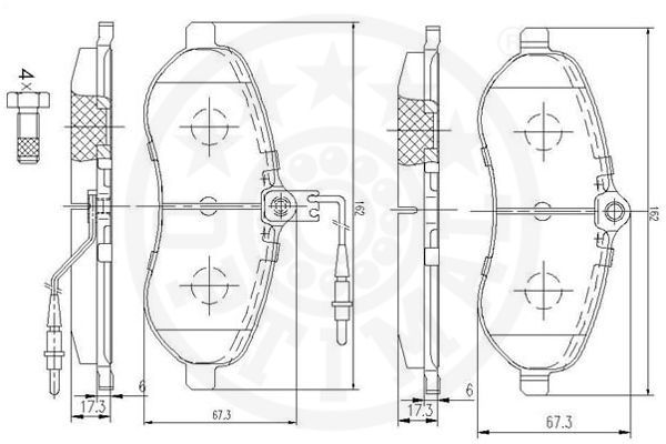 BRAKE PAD SET DISC BRAKE BP-12337 FOR PEUGEOT EXPERT/Platform/Chassis/Van 1.6L