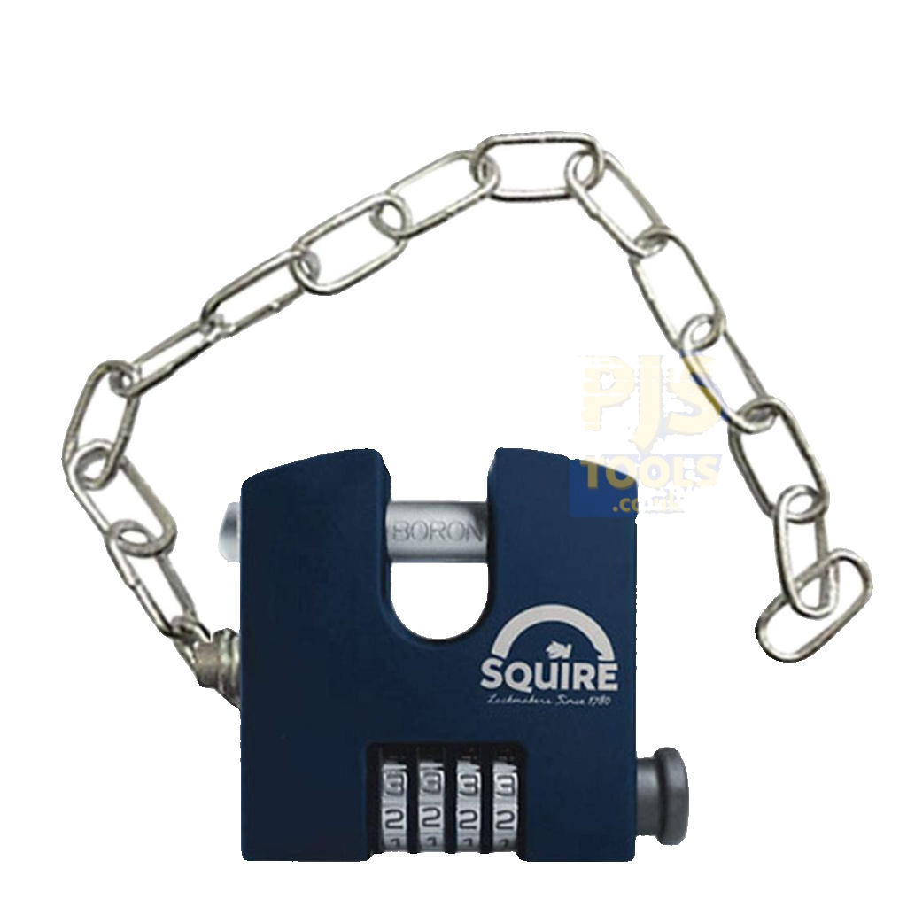 Squire SHCB65C stronghold heavy duty 4 wheel combination padlock & chain