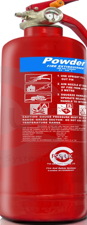 Bsi KITEMARKED 1KG DRY POWDER ABC FIRE EXTINGUISHER HOME OFFICE CAR KITCHEN TAXI