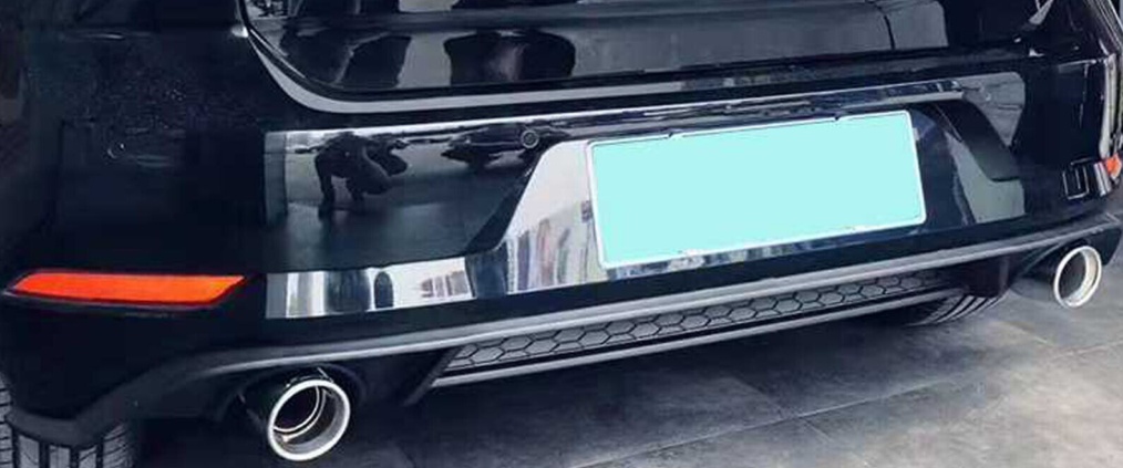 Rear Diffuser Spoiler Dual Exhaust Gloss Black Fits VW Golf GTI MK7.5 2017-2020