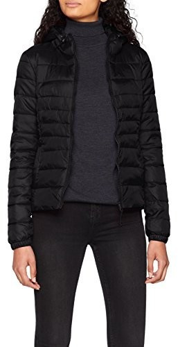 Only Women's Black Hooded Padded Jacket Extra Small