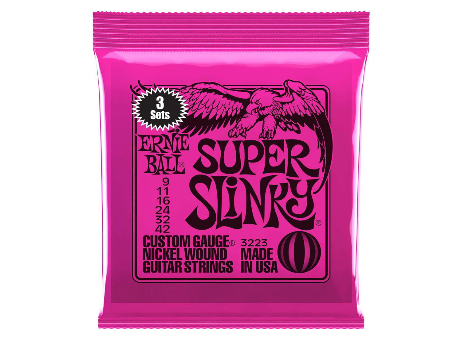 Ernie Ball Slinky Electric Guitar Strings 3 Pack (.009 - .042 Super Slinky)