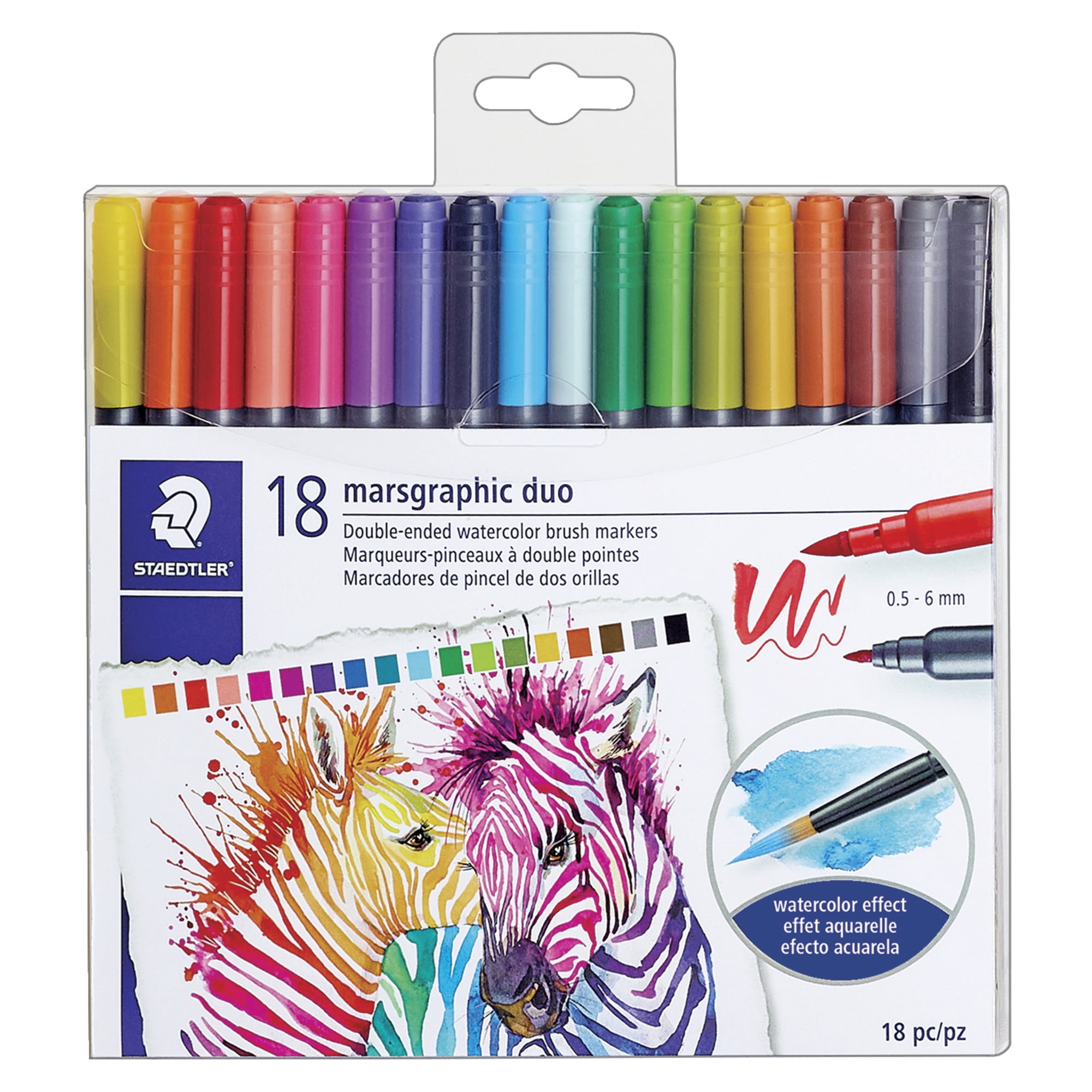 Staedtler Double Ended Watercolour Brush Pens Set of 18