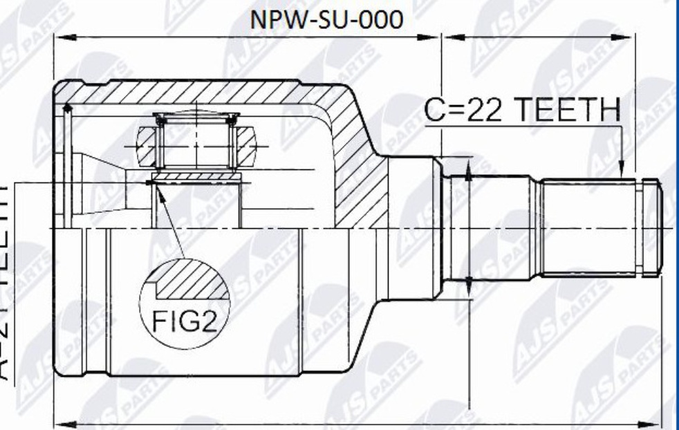 Driveshaft CV joint transmission sided NPW-SU-000 NTY for SUZUKI BALENO