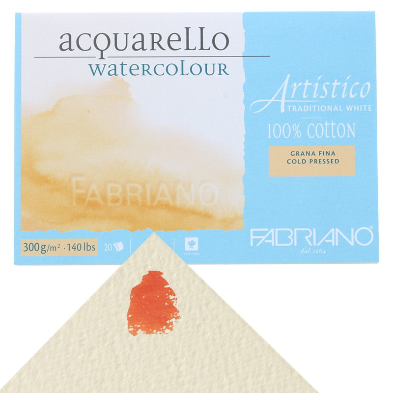 Honsell White Fabriano Artistico Traditional Watercolor Block 140 Lb./300 Gsm