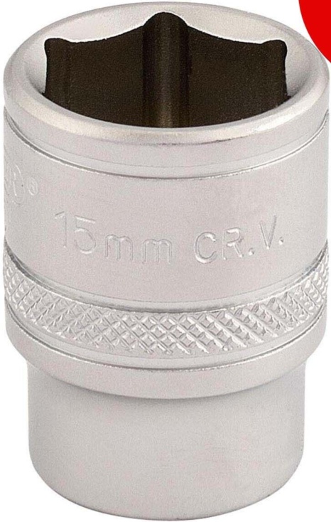 Draper 16541 6 Point Metric Socket 3/8"" Sq Dr 15mm