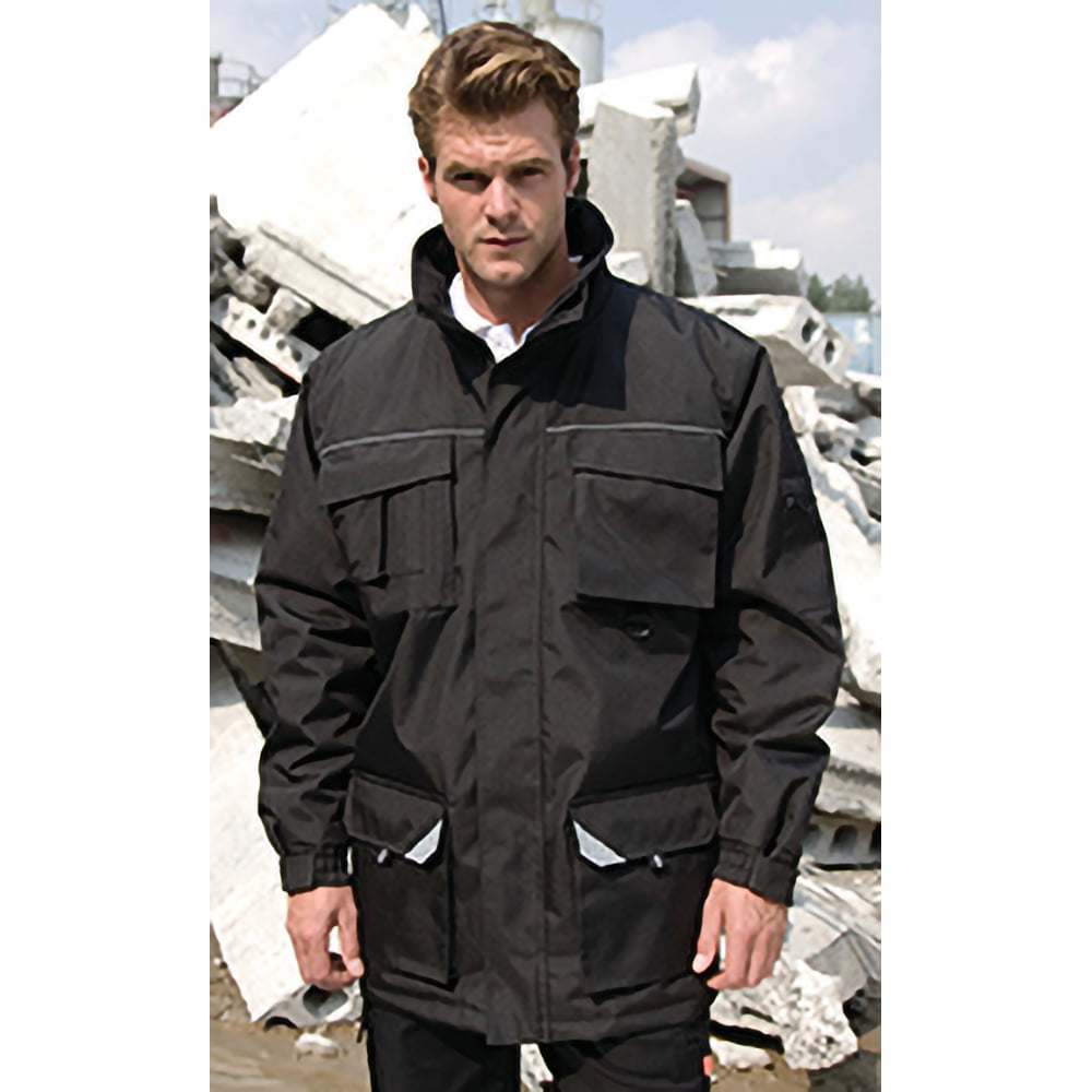 Result (Xs, ) Mens Sabre Long Work Coat Black
