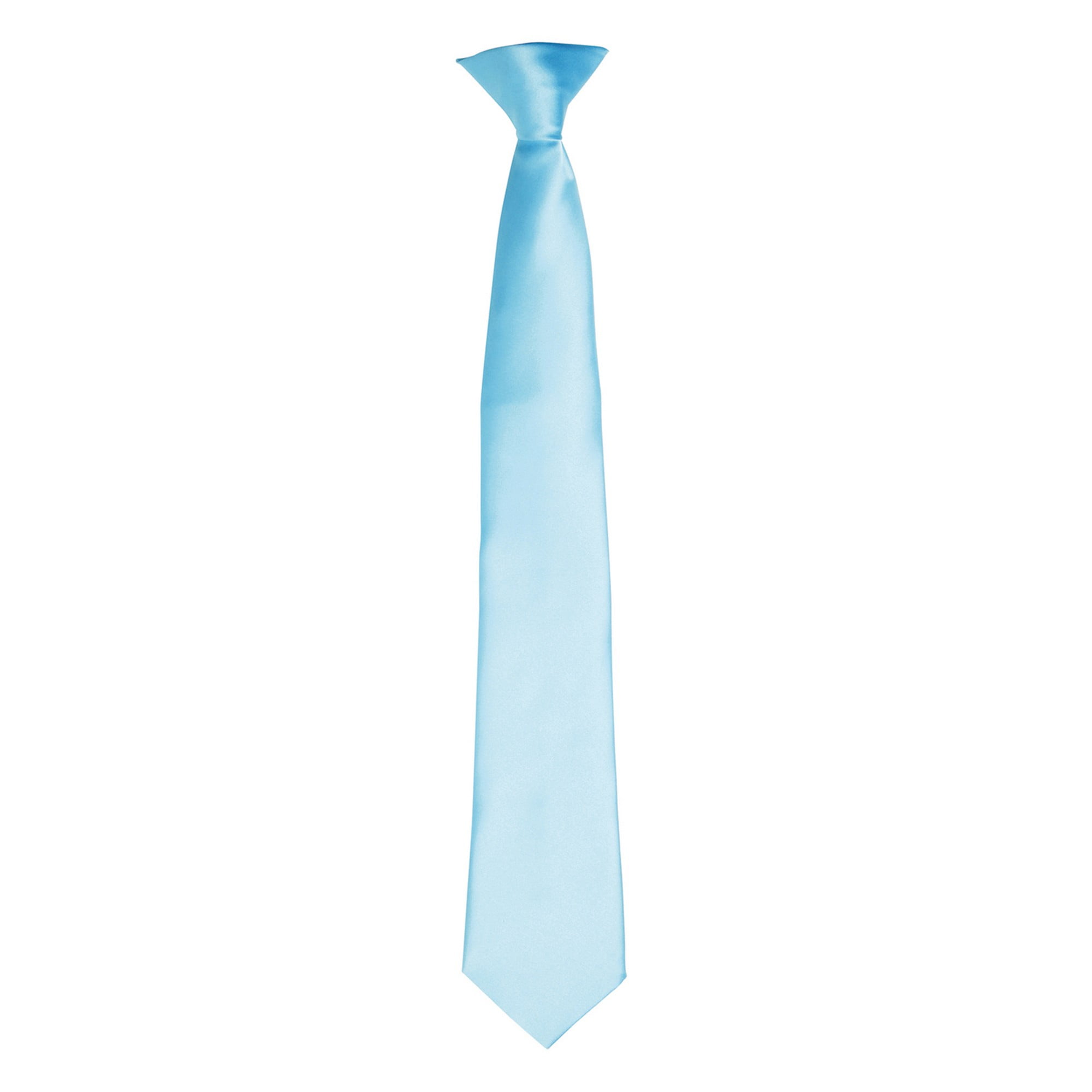 Premier (One Size, Turquoise) Colours Mens Satin Clip Tie
