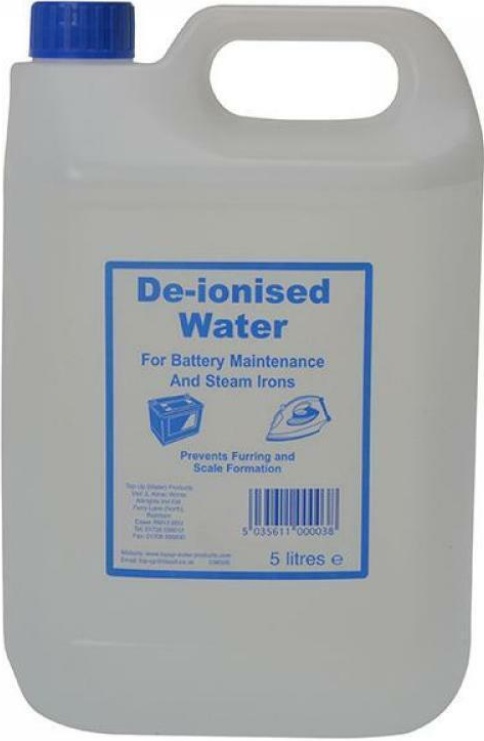 TOP UP/DE-IONISED WATER  FOR BATTERY MAINTENANCE-STEAM IRONS 5LTR