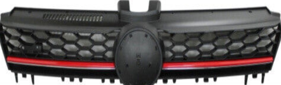 Fits VW Golf Mk7 2013-2017 Front Main Centre Grille Gti Black With Red Slats New