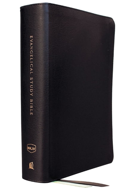 NKJV, Evangelical Study Bible, Bonded leather, Black, Red Letter, Comfort Print, Hardback, - Image 5