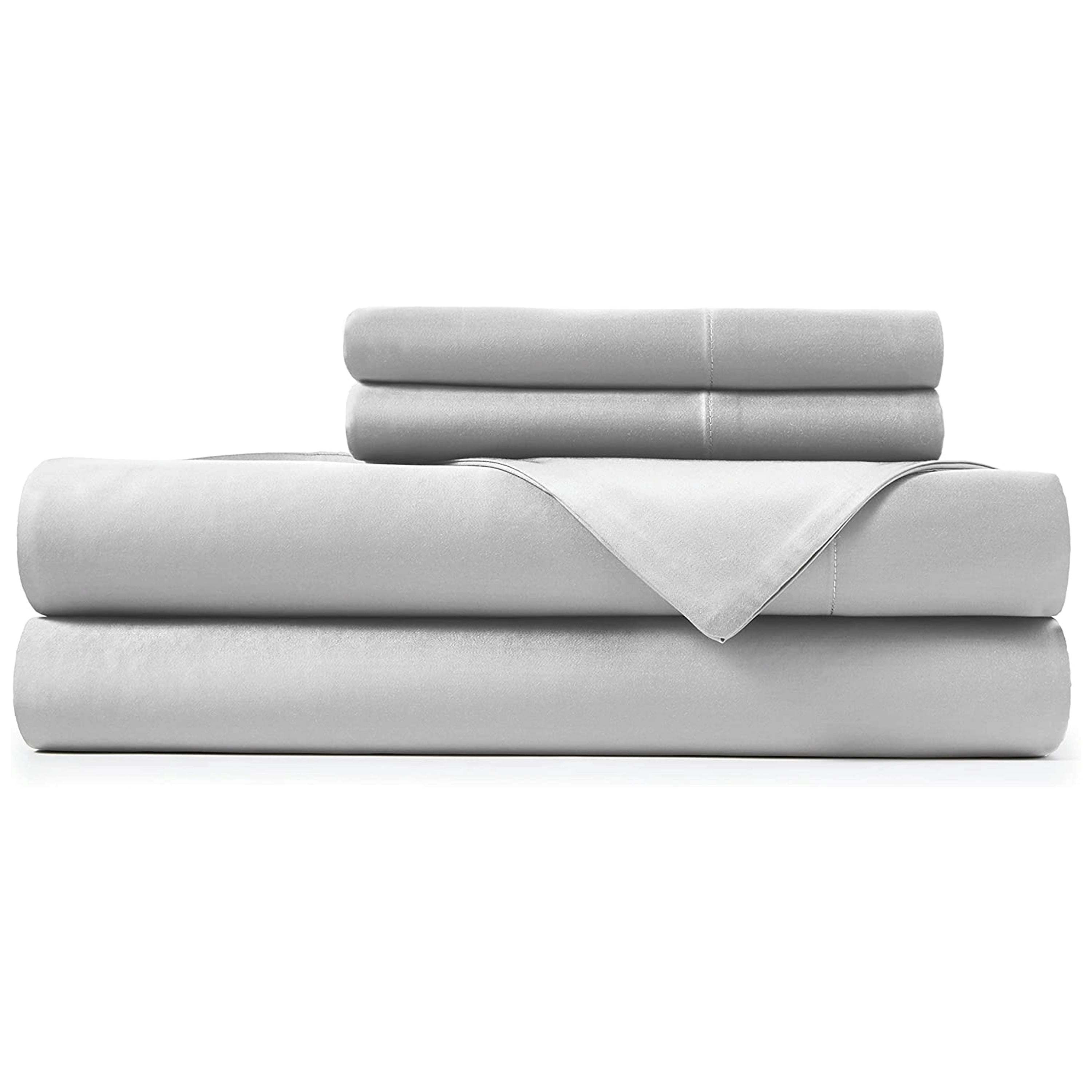 Hotel Sheets Direct Grey 100% Viscose Derived From Bamboo Sheets California King - Cooling Luxury Bed Sheets W Deep Pocket - Silky Soft