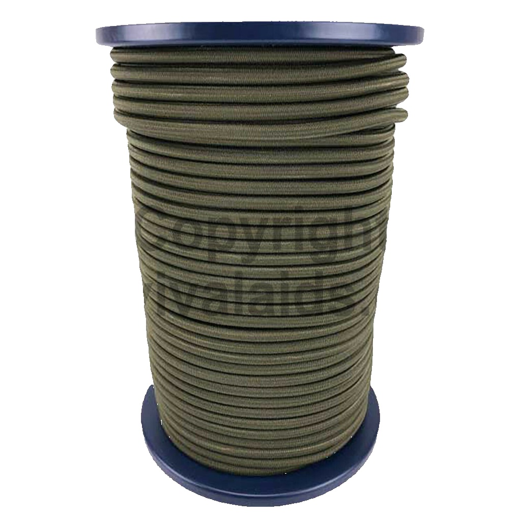 Bungee Shock Cord, Olive, 6mm (per metre)