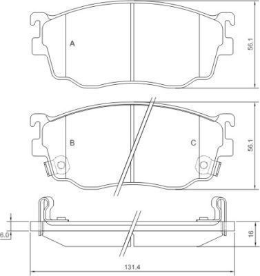 Original A.B.S. Brake Pad Set Disc Brake 37189 For Mazda