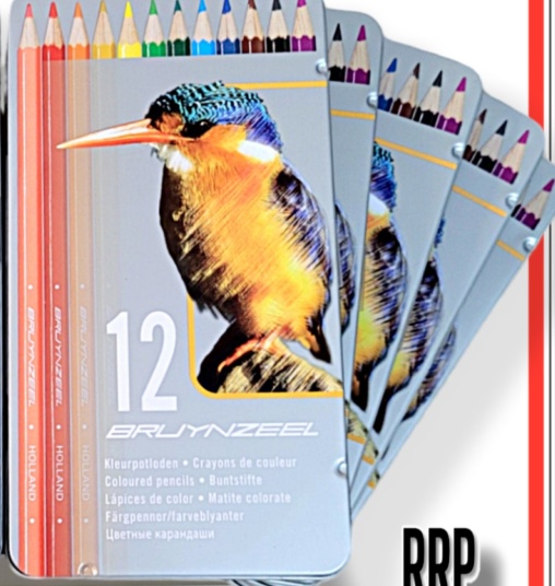 Joblot Stationery  10 Tins x 12 BRUYNZEEL Quality Art Colour Pencils RRP £69.99