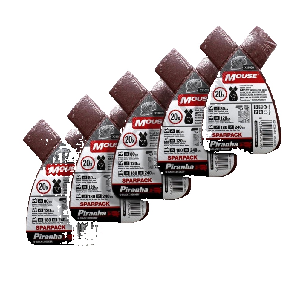 60 x Black & Decker 80/120/180/240g Mouse Sander Detail Sheet MT3000K KC2000FK - Image 4