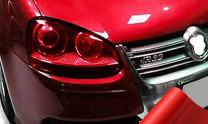 UK Red Car Headlight Fog Tail-light Wrap PVC Tint Vinyl Film Decoration Sticker