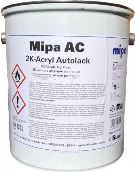 MIPA VW R902 Grau Weiss 2K Direct Gloss Car / Commercial Paint 5L
