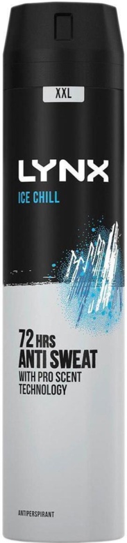 Lynx XXL Antiperspirant Deodorant Body Spray Ice Chill 72-Hour 250ml, 18Pack