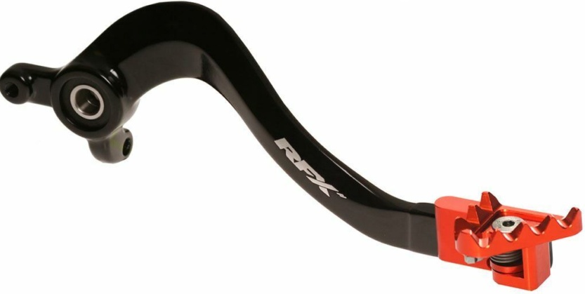 Rfx Pro Series Rear Brake Pedal - Folding Tip - Black/Orange For Motorcycle