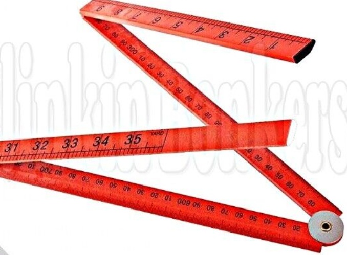 FOLDING RULER IMPERIAL METRIC RULE JOINERS RED RULER METRE LONG YARD STICK 3FT